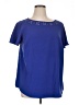 Lane Bryant Outlet 100% Polyester Blue Short Sleeve Blouse Size 14 - 16 Plus - photo 1