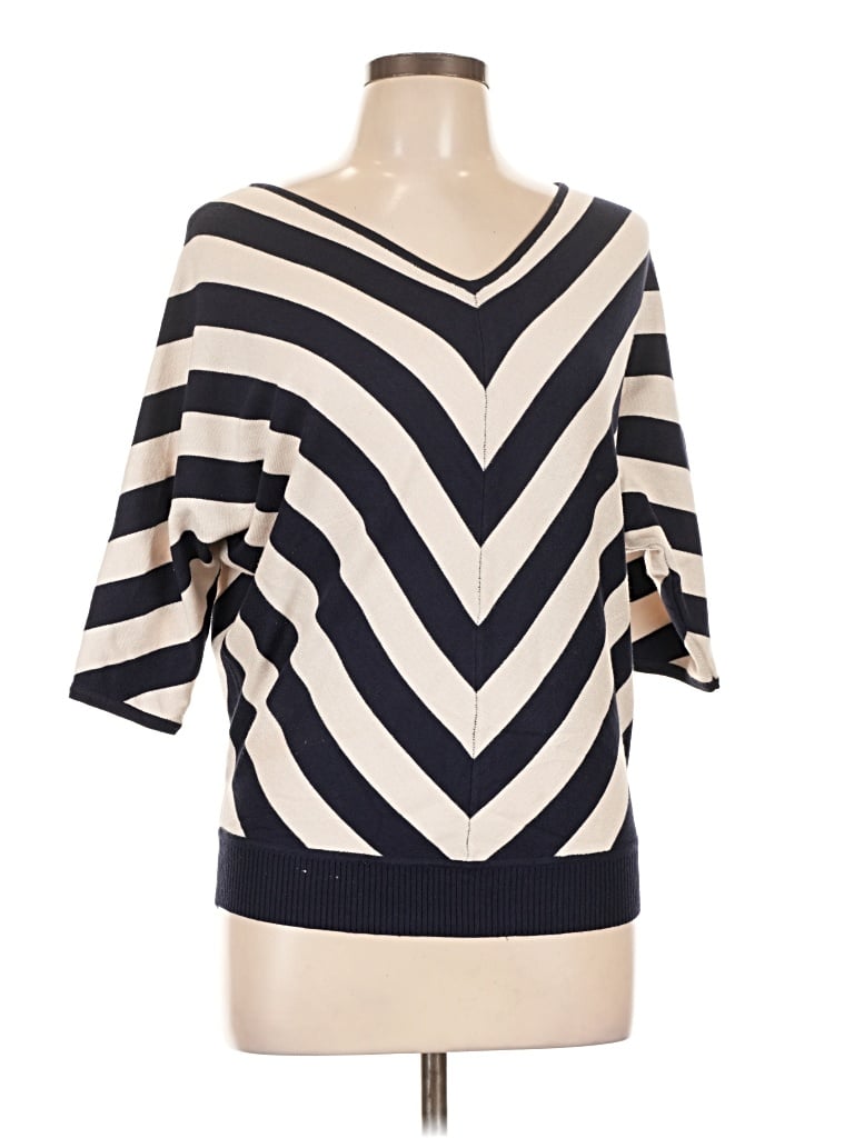 Pre-owned 89th & Madison 3/4 Sleeve Top Ivory V-neck Tops
