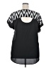 Eyeshadow 100% Rayon Black Short Sleeve Blouse Size 2X - photo 2
