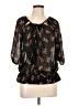 Guess 100% Polyester Black 3/4 Sleeve Blouse Size L - photo 1