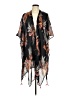 Ultra Pink 100% Rayon Black Kimono One size - photo 1