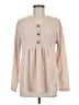 Shein 100% Polyester Tan Long Sleeve Henley Size 6 - photo 1
