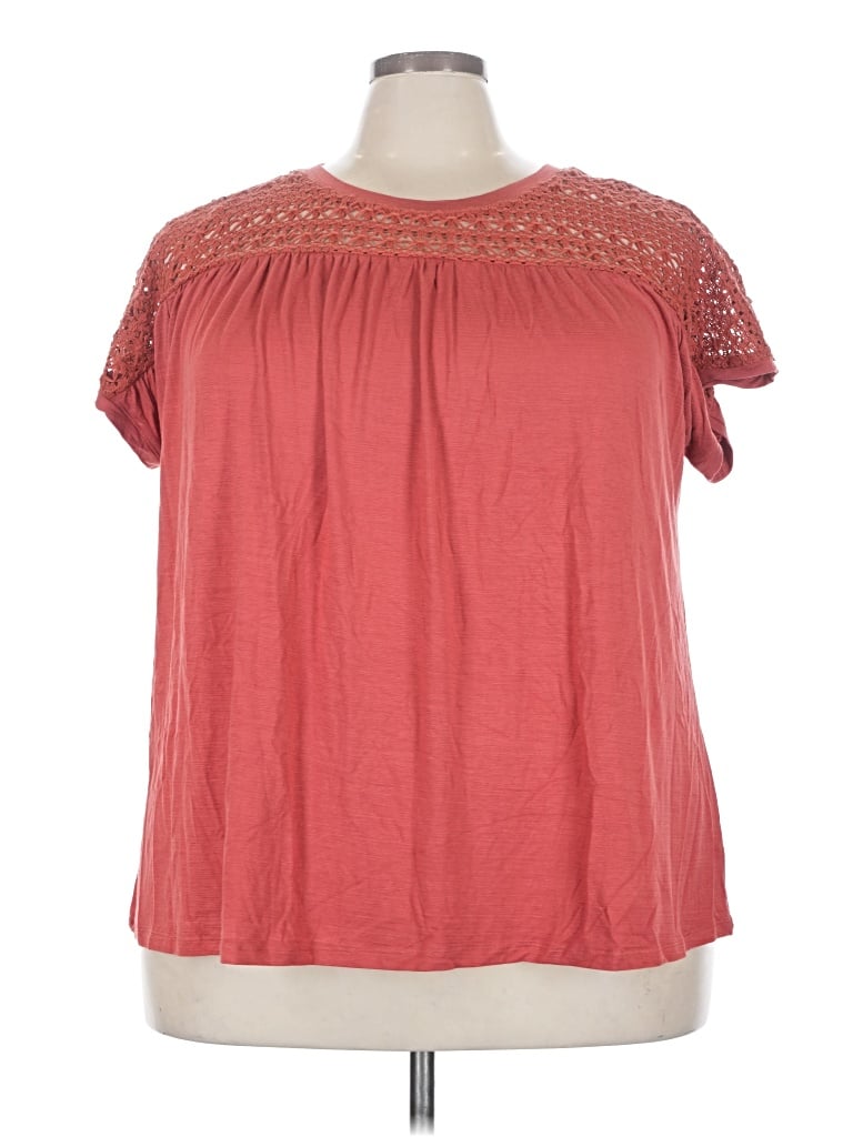 Lane Bryant Short Sleeve Blouse In Red