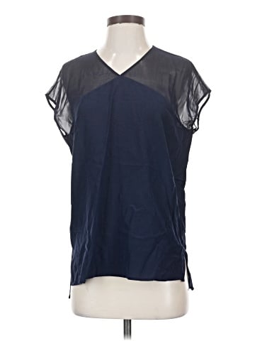 Vince. Short Sleeve Silk Top (view 1)