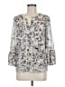 Fever Paisley Silver 3/4 Sleeve Blouse Size M - photo 1