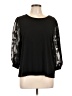 CeCe 100% Polyester Black 3/4 Sleeve Top Size L - photo 1