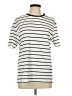 Zara Stripes Ivory Short Sleeve Turtleneck Size L - photo 1