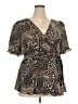 Torrid 100% Polyester Black Short Sleeve Blouse Size 2X Plus (2) - photo 1