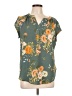 Fun2Fun Floral Green Short Sleeve Blouse Size L - photo 1