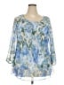J by Joie 100% Polyester Blue 3/4 Sleeve Blouse Size 2X - photo 1