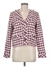 Ann Taylor Checkered-gingham Burgundy Blazer Size 6 - photo 1