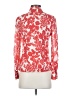 Tory Burch Floral Red Long Sleeve Silk Top Size 0 - photo 2
