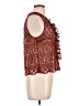 Zara 100% Polyester Burgundy Sleeveless Blouse Size L - photo 4