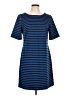 Apt. 9 Stripes Blue Casual Dress Size L - photo 1