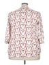 Rose + Olive 100% Polyester Hearts White 3/4 Sleeve Blouse Size 2X - photo 2