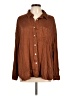 Purejill Brown Long Sleeve Button-Down Shirt Size L (petite) - photo 1