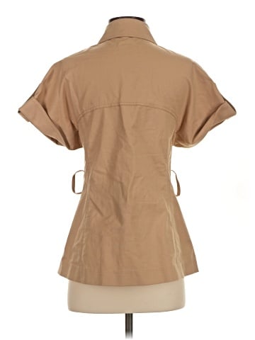 Lafayette 148 New York Short Sleeve Button-Down Shirt (view 2)