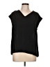 Theory 100% Silk Black Short Sleeve Top Size L - photo 1