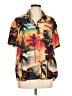 Le Superbe 100% Polyester Tropical Orange Short Sleeve Blouse Size 10 - photo 1
