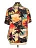 Le Superbe 100% Polyester Tropical Orange Short Sleeve Blouse Size 10 - photo 2
