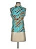 Bisou Bisou Teal Sleeveless Button-Down Shirt Size S - photo 1