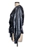 Parker 100% Polyester Metallic Black Long Sleeve Blouse Size L - photo 5