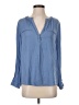 Zara Basic 100% Polyester Blue Long Sleeve Blouse Size XS - photo 1