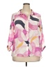 Willi Smith Color Block Pink 3/4 Sleeve Blouse Size 2X - photo 1