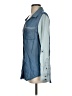 Bebe 100% Lyocell Color Block Blue Long Sleeve Button-Down Shirt Size S - photo 5