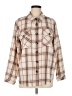 Democracy Plaid Brown Long Sleeve Button-Down Shirt Size M - photo 1