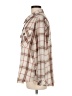 Democracy Plaid Brown Long Sleeve Button-Down Shirt Size M - photo 5