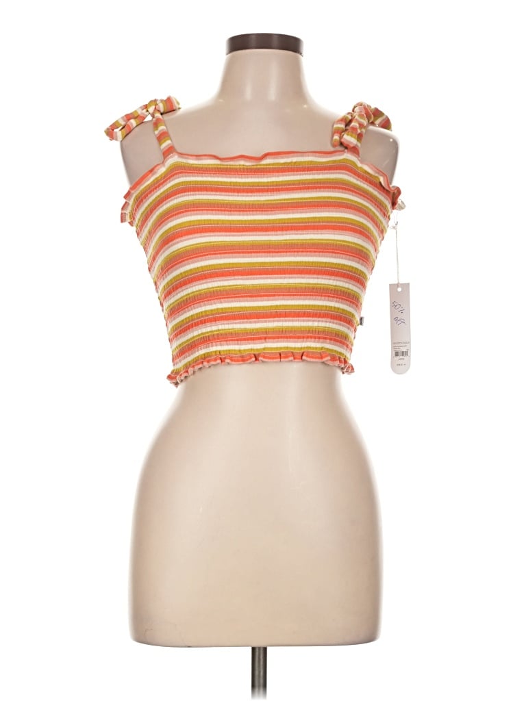 Pre-owned Sisstrevolution Tube Top Orange Strapless Neckline Tops
