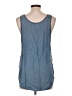 Mudd 100% Lyocell Blue Sleeveless Button-Down Shirt Size L - photo 2