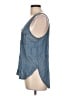 Mudd 100% Lyocell Blue Sleeveless Button-Down Shirt Size L - photo 5