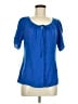 Worthington Blue Short Sleeve Blouse Size M - photo 1