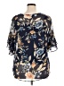 Alyx 100% Polyester Floral Blue 3/4 Sleeve Blouse Size XL - photo 2