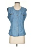 Bill Blass 100% Cotton Blue Sleeveless Button-Down Shirt Size S - photo 1