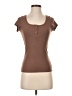 Klassy Network Brown Short Sleeve Henley Size S - photo 1