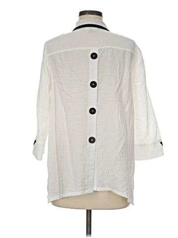 JM Collection 3/4 Sleeve Button-Down Shirt (view 2)