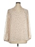 Hilary Radley 100% Polyester Stars Ivory Long Sleeve Blouse Size XL - photo 1