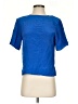 Erika 100% Silk Blue Short Sleeve Silk Top Size S - photo 1