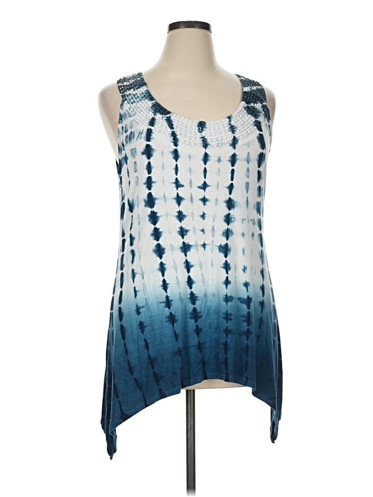 Pre-owned Sundays Tank Top Blue Halter Neckline Tops