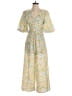Sancia 100% Flax Floral Yellow Green Jumpsuit Size XS - photo 1