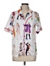 Unbranded Print White Short Sleeve Blouse Size M - photo 1