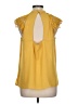Express Outlet 100% Polyester Yellow Sleeveless Blouse Size L - photo 2
