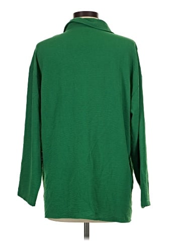 Shein Curve 3/4 Sleeve Button-Down Shirt (view 2)