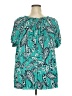 Croft & Barrow 100% Polyester Teal Short Sleeve Blouse Size 2X - photo 2