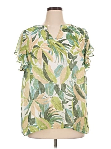 Skies Are Blue Short Sleeve Blouse (view 1)