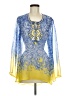 Soft Surroundings 100% Polyester Yellow Long Sleeve Blouse Size M - photo 1