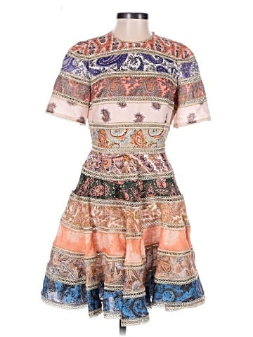 Zimmermann Devi Lace-trimmed Patchwork Paisley-print Linen Mini Dress  (view 1)